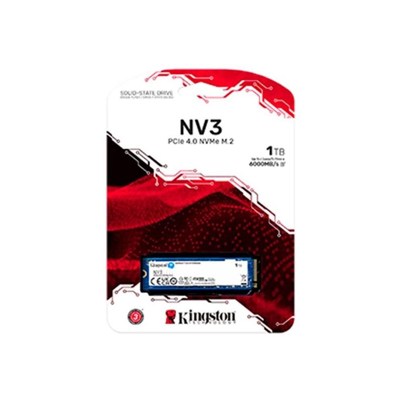 SSD Kingston NV3, 1 TB, M.2 2280, PCIe 4.0 x4, NVMe, Leitura: 6000